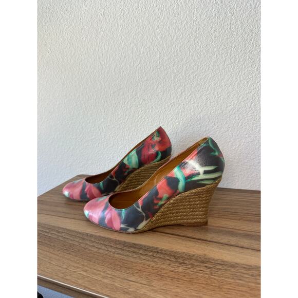 Lanvin Floral Canvas Espadrille Wedges – Size 37 - Picture 3 of 3